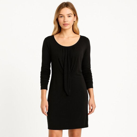 ALICE+OLIVIA Knee-Length drapey Rayon long sleeve knee length little black dress - Picture 1 of 11